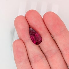 7.4 Carat Rubellite Tourmaline Gemstone  Pear Shape 19.5x10mm  Loose Gemstone