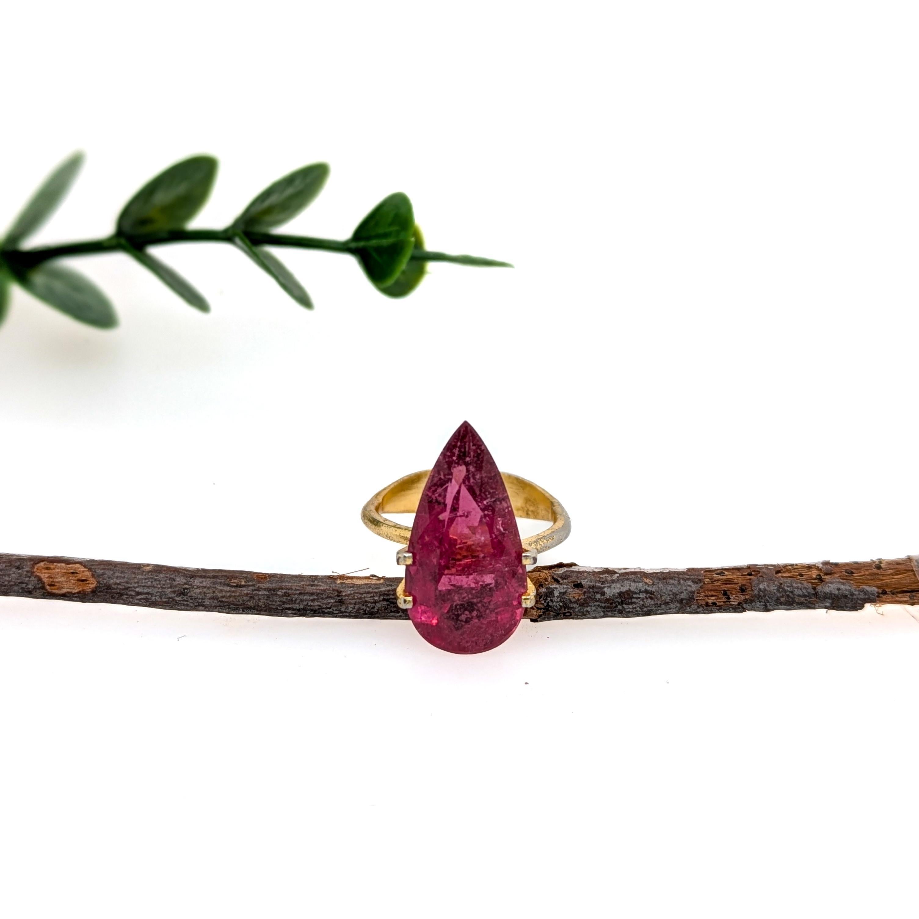 7.4 Carat Rubellite Tourmaline Gemstone  Pear Shape 19.5x10mm  Loose Gemstone For Sale 1
