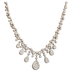 7,4 Carati SI Chiarezza HI Colore Collana di diamanti a catena Gioielli in oro bianco 14 carati