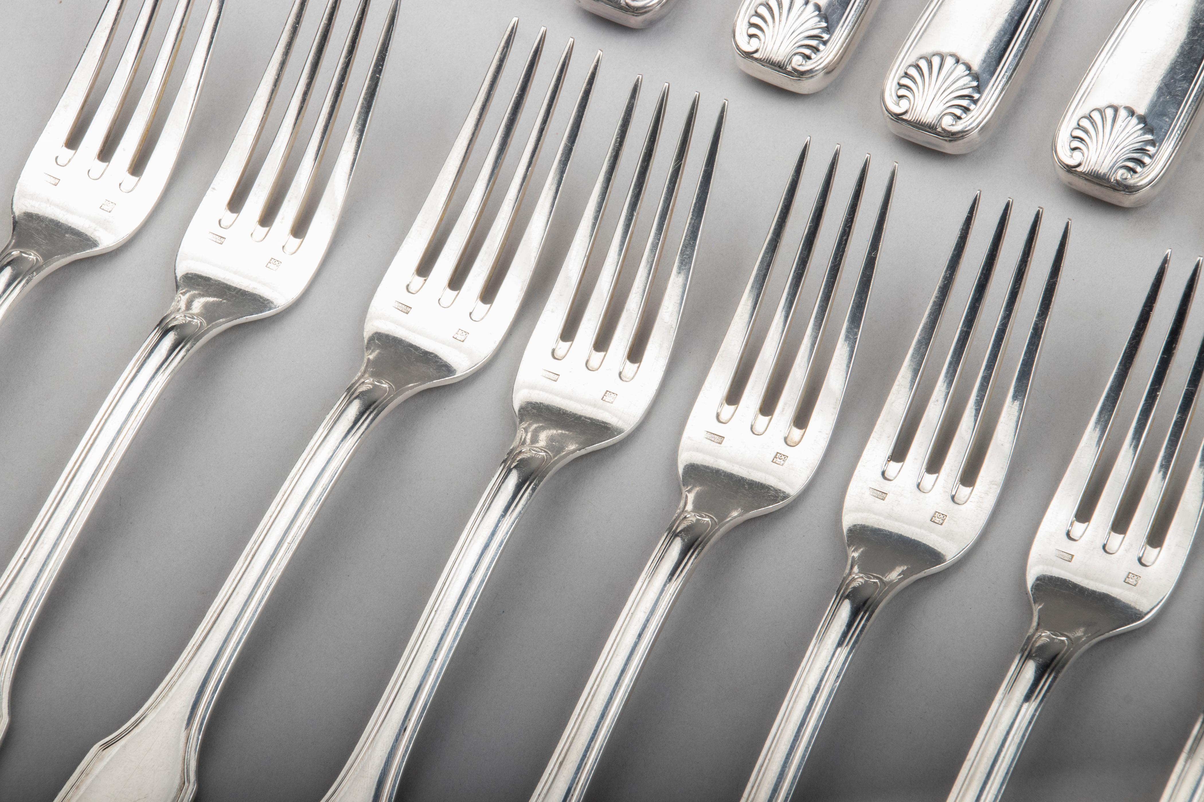 74-Piece set of Silver Plated Flatware by François Frionnet model Coquille 8