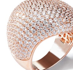 7.40 Carat Cubic Zirconia Rose Gold Plated Designer Lustre Cocktail Bombay Ring