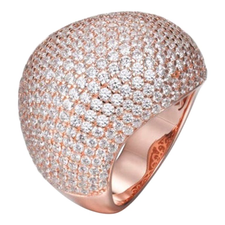 7,40 Karat Cubic Zirkonia Roségold vergoldeter Designer Lustre Cocktail Bombay Ring