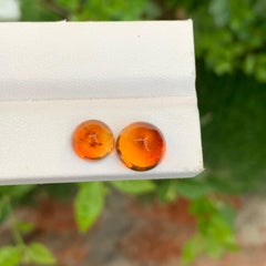 7.40 Carat Loose Dual Sugarloaf Madeira Citrine Cabochon Round Shape Gem