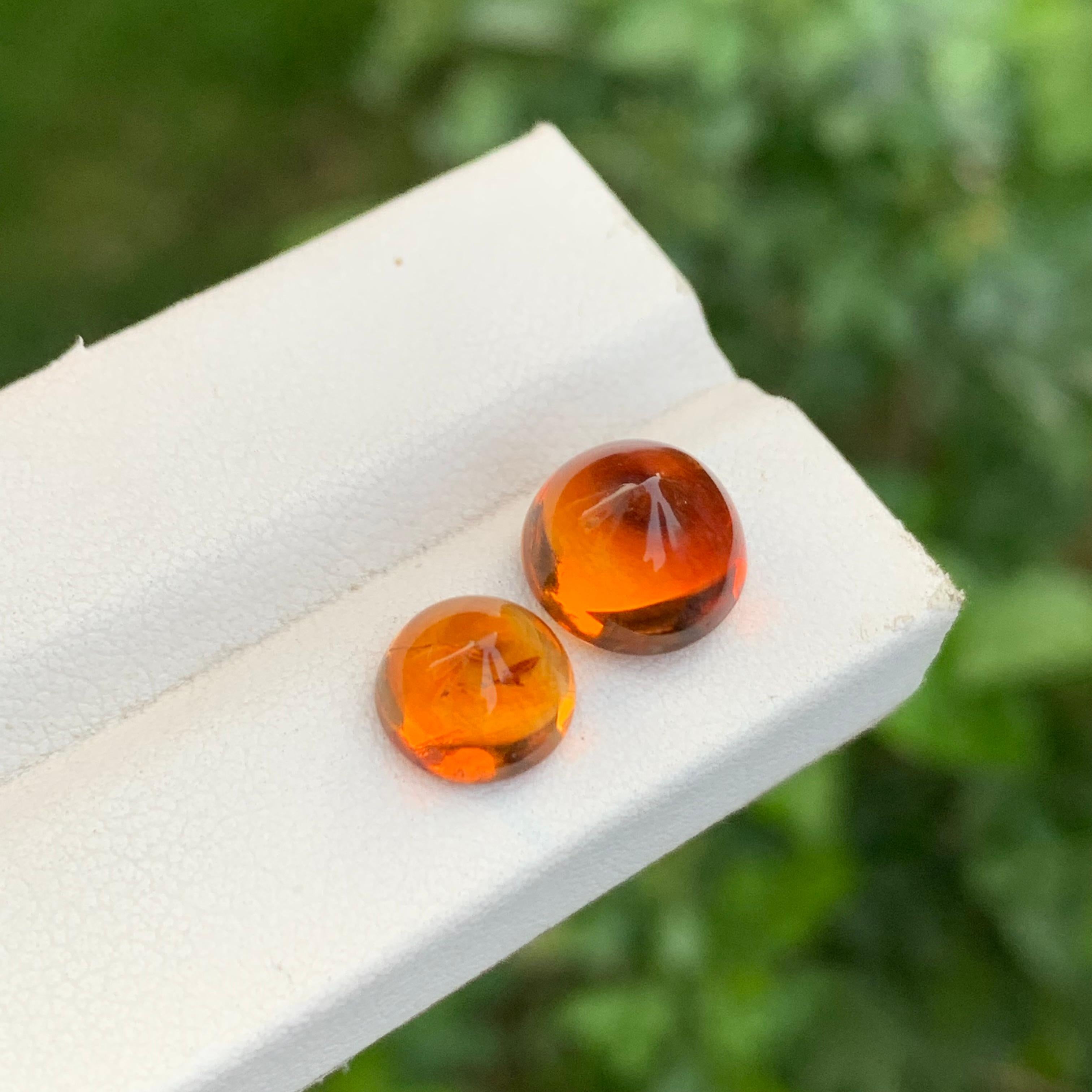 7,40 Karat Lose Dual Sugarloaf Madeira Citrin Cabochon Runde Form Edelstein für Damen oder Herren im Angebot
