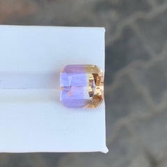 7.40 Carat Natural Loose Bi Color Ametrine Stone Cushion Cut Brazilian Gemstone