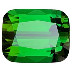 7.40 Carat Natural Loose Fine Quality Green Tourmaline Cushion Cut Afghan Gem