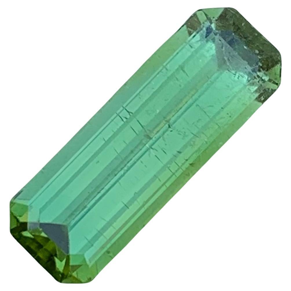 7.40 Carat Natural Loose Long Slightly Included Emerald Shape Mint Tourmaline 