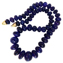 740 Carat Natural Purple Amethyst Bead Necklace 14 Karat
