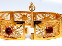 Bracelet vintage ouvert en spinelle naturel de 7,40 carats, plaqué or 14 carats*