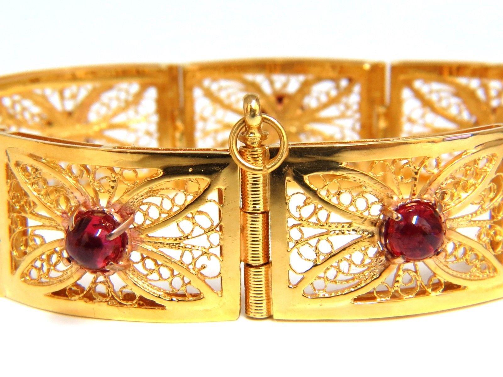 Bracelet vintage en or 14 carats avec spinelle naturelle ouverte et dorée de 7,40 carats Neuf - En vente à New York, NY