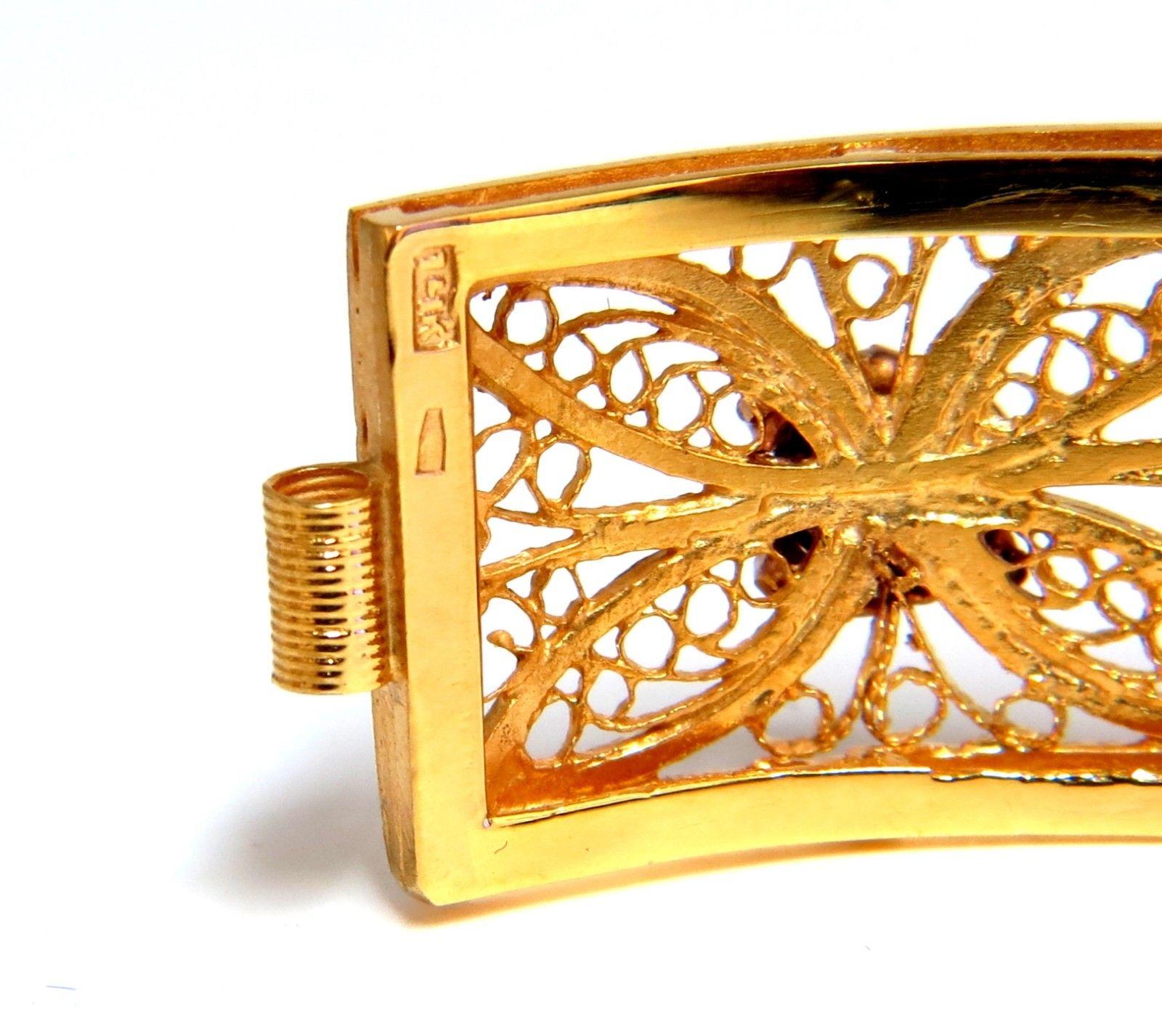 Bracelet vintage en or 14 carats avec spinelle naturelle ouverte et dorée de 7,40 carats en vente 5