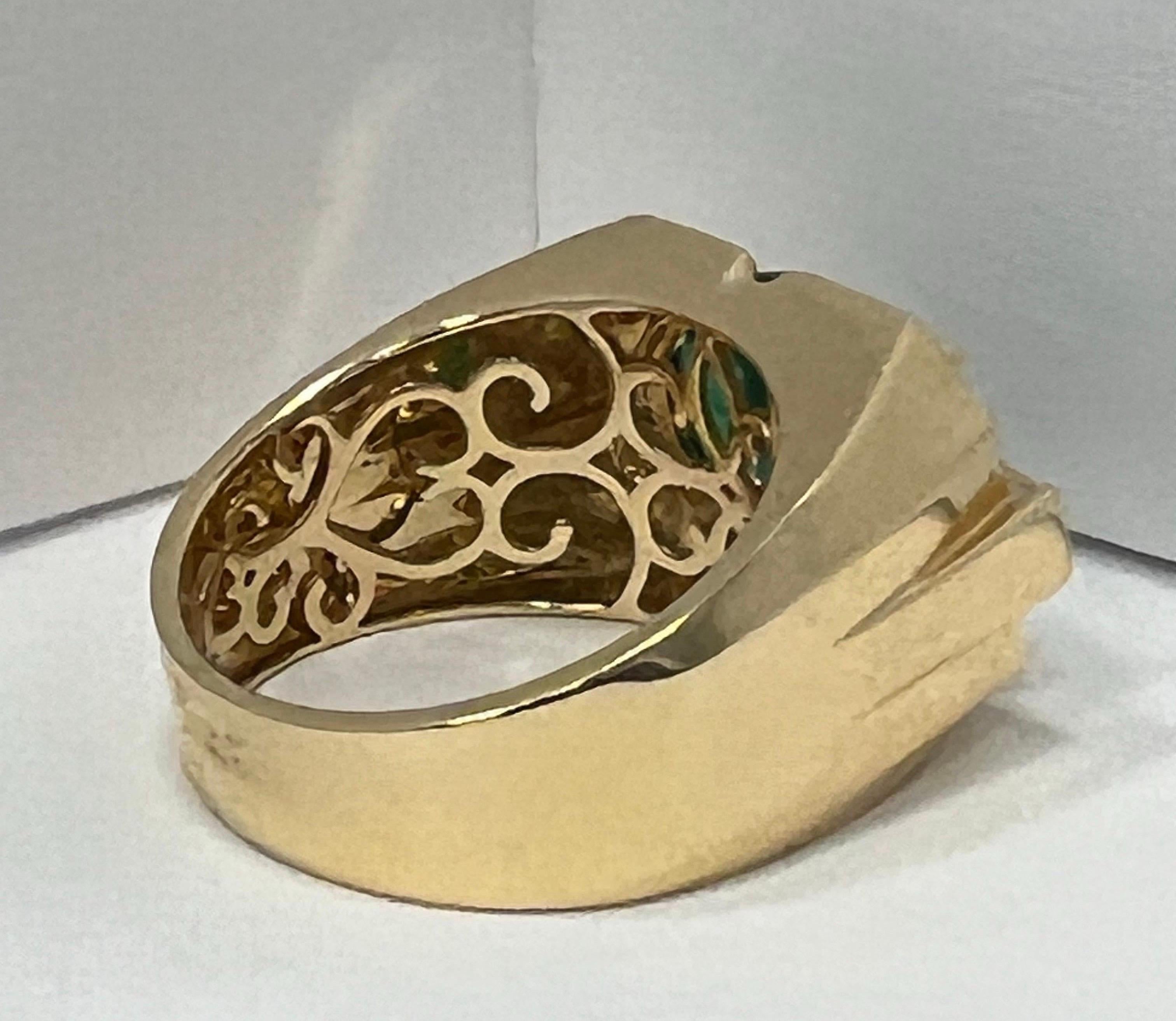 Artisan 7.40 Carat Oval Emerald Mens Ring 