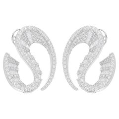 7.40 Carat SI/H Baguette Brilliant Cut Diamond Designer Earrings 14k White Gold 7.40 Carat SI/H Baguette Brilliant Cut Diamond Designer Earrings 14k White Gold