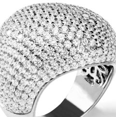 7.40 Carat Cubic Zirconia Sterling Silver Designer Lustre Cocktail Bombay Ring