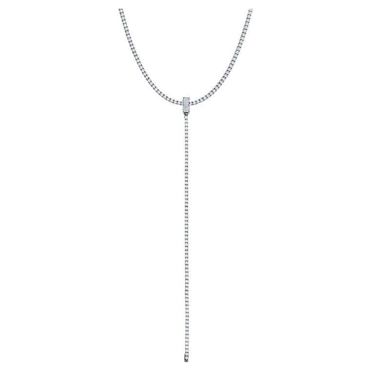 Umwandelbare Lariat Choker-Halskette, 7,40 Karat Gesamtgewicht Diamant 