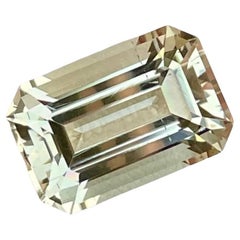 7.40 Carats Light Yellow Loose Scapolite Stone Emerald Cut Pakistan Gemstone