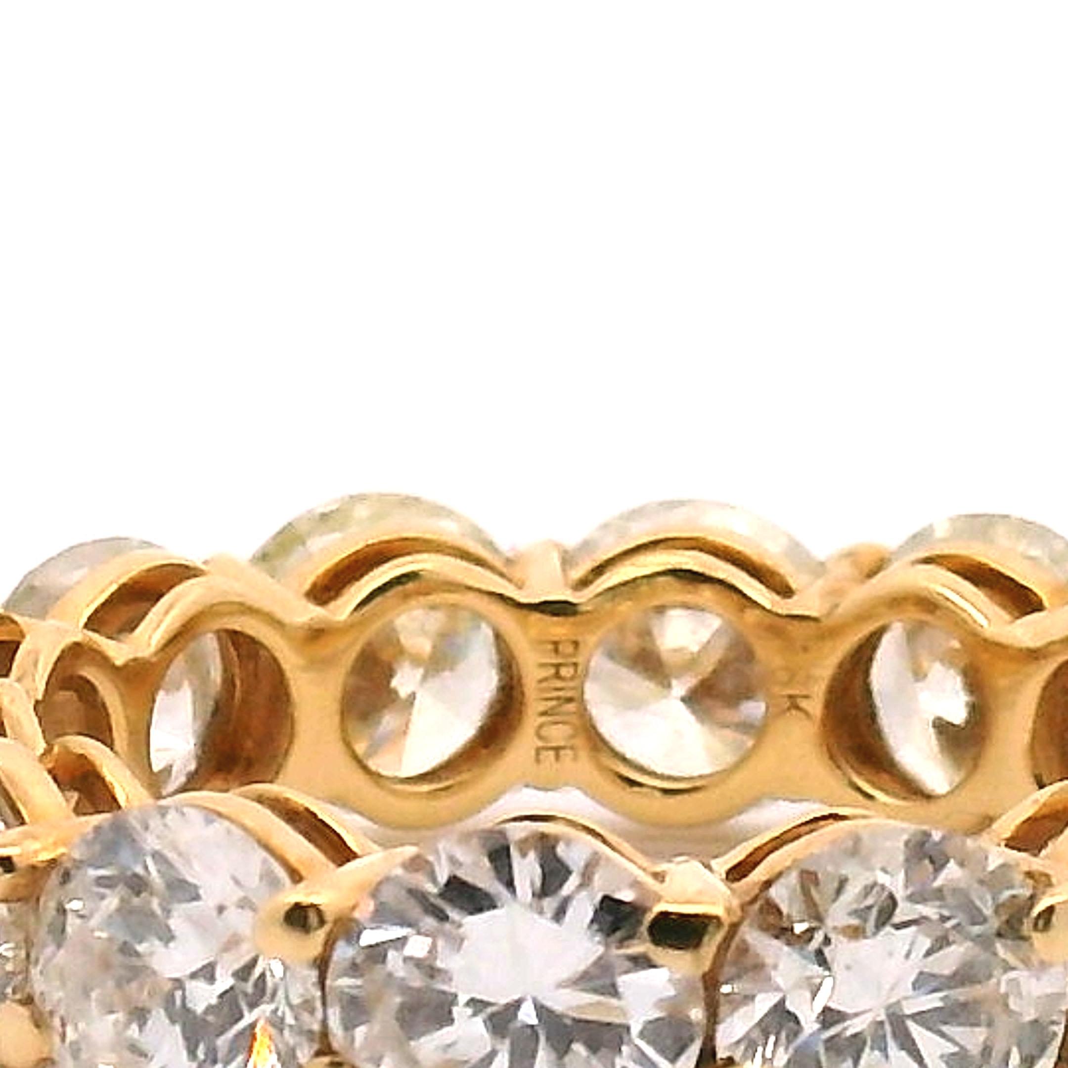 7,40 cttw. Bracelet d'éternité en or jaune avec diamant en vente 3