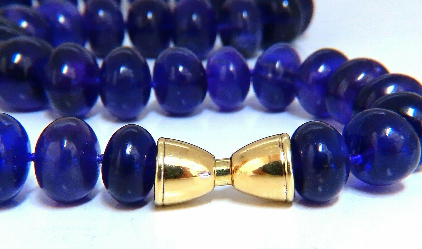 740 Carat Natural Purple Amethyst Bead Necklace 14 Karat In New Condition In New York, NY