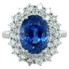 7.41 Carat Ceylon Sapphire and Diamond Ring