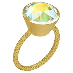 7.41 carat Finest Diamond-Cut Rainbow Moonstone Solitaire Ring, Talkative 2025