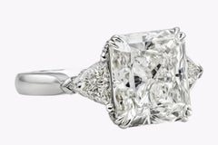 7.41 Carat Radiant Diamond Ring Brilliant White 18K Gold Timeless Brilliance