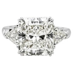 7.41 Carat Radiant Diamond Ring Brilliant White 18K Gold Timeless Brilliance