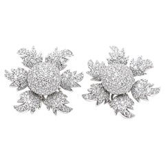 7.41 cts Interchangeable Pearl and Diamond Flower Earrings