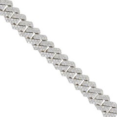 7.43 Carat Diamond All Paved Cuban Chain Link Bracelet 14 Karat In Stock
