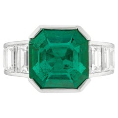 7.43 Carat Emerald-cut Statement 18K White Gold Refined Grandeur