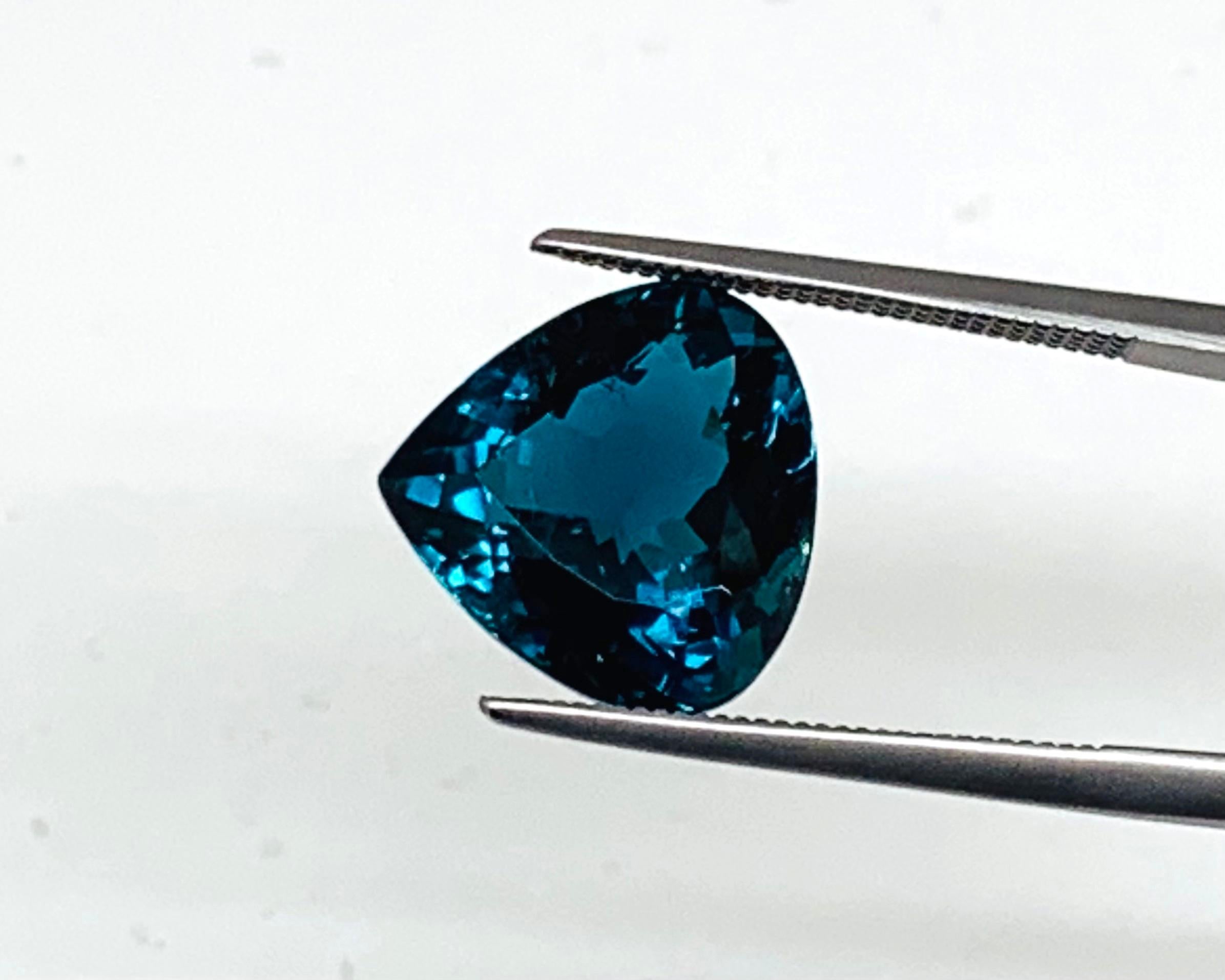 Tourmaline indicolite bleue parisienne de 7,43 carats, pierre précieuse non sertie, certifiée GIA en vente 1