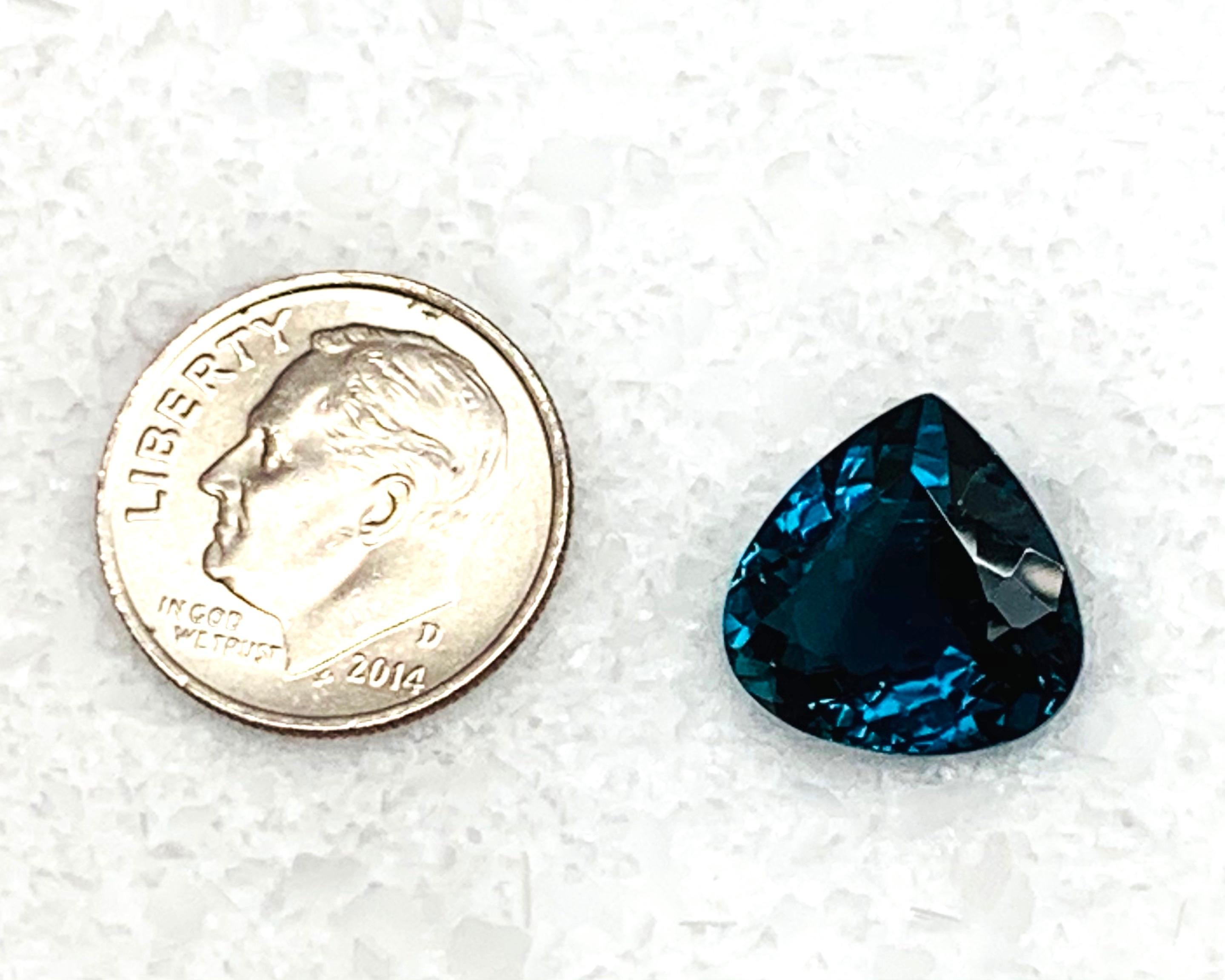 7.43 Carat Parisian Blue Indicolite Tourmaline, Loose Gemstone, GIA Certified In New Condition In Los Angeles, CA