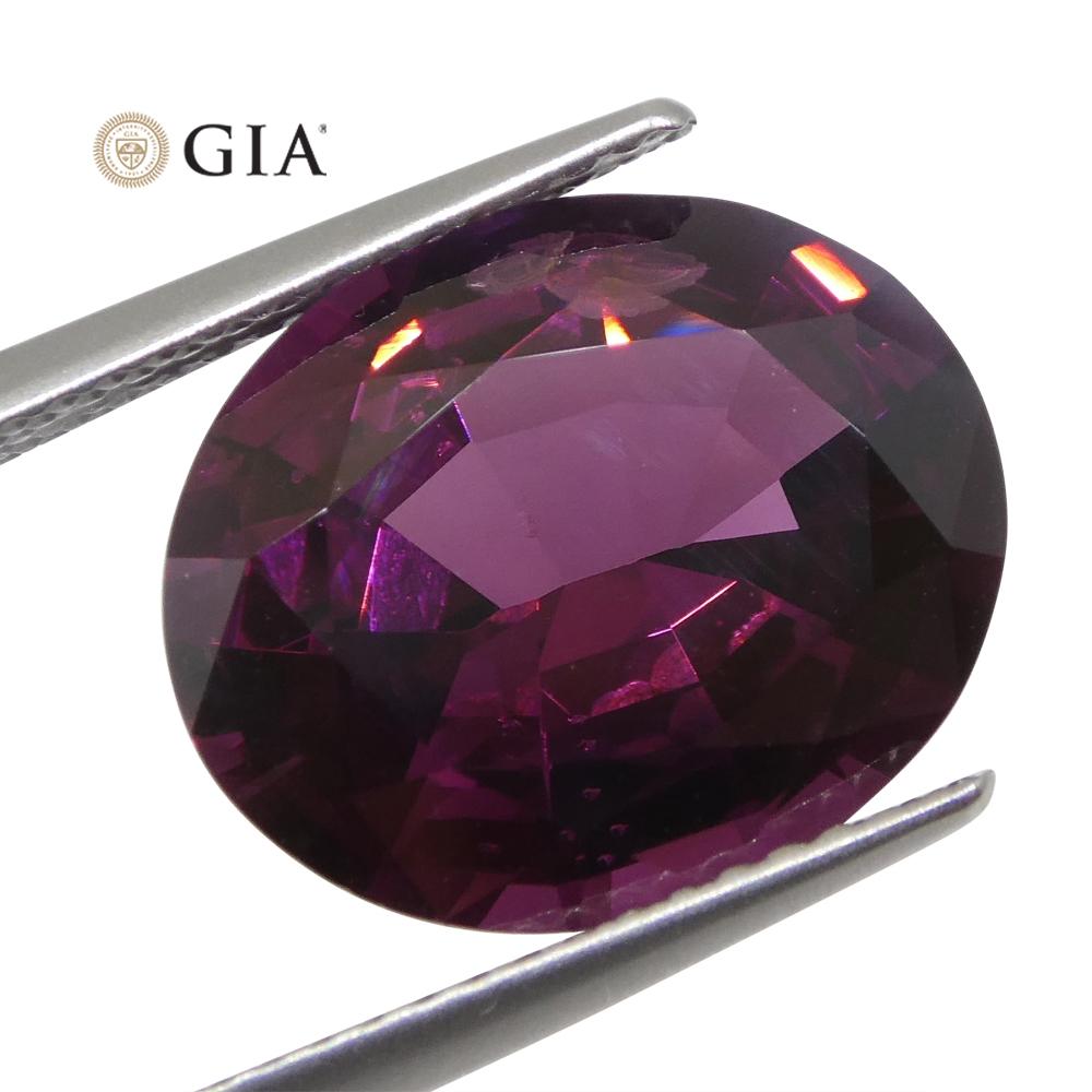 Women's or Men's 7.43ct Oval Red-Purple Spinel GIA Certified Unheated For Sale