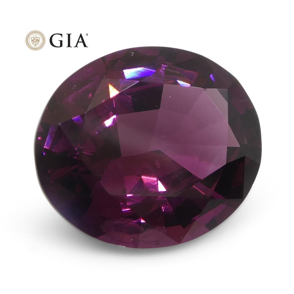 7.43ct Oval Red-Purple Spinel GIA Certified Unheated For Sale 2