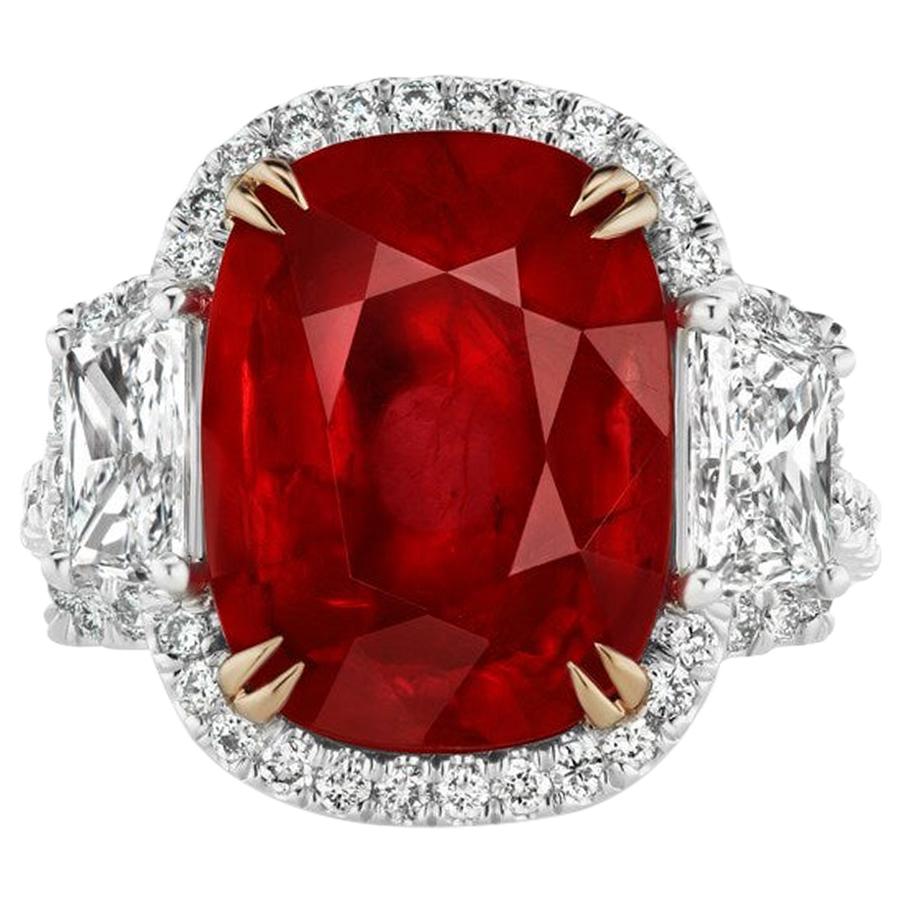7.44 Carat Mozambique Ruby and Diamond Ring