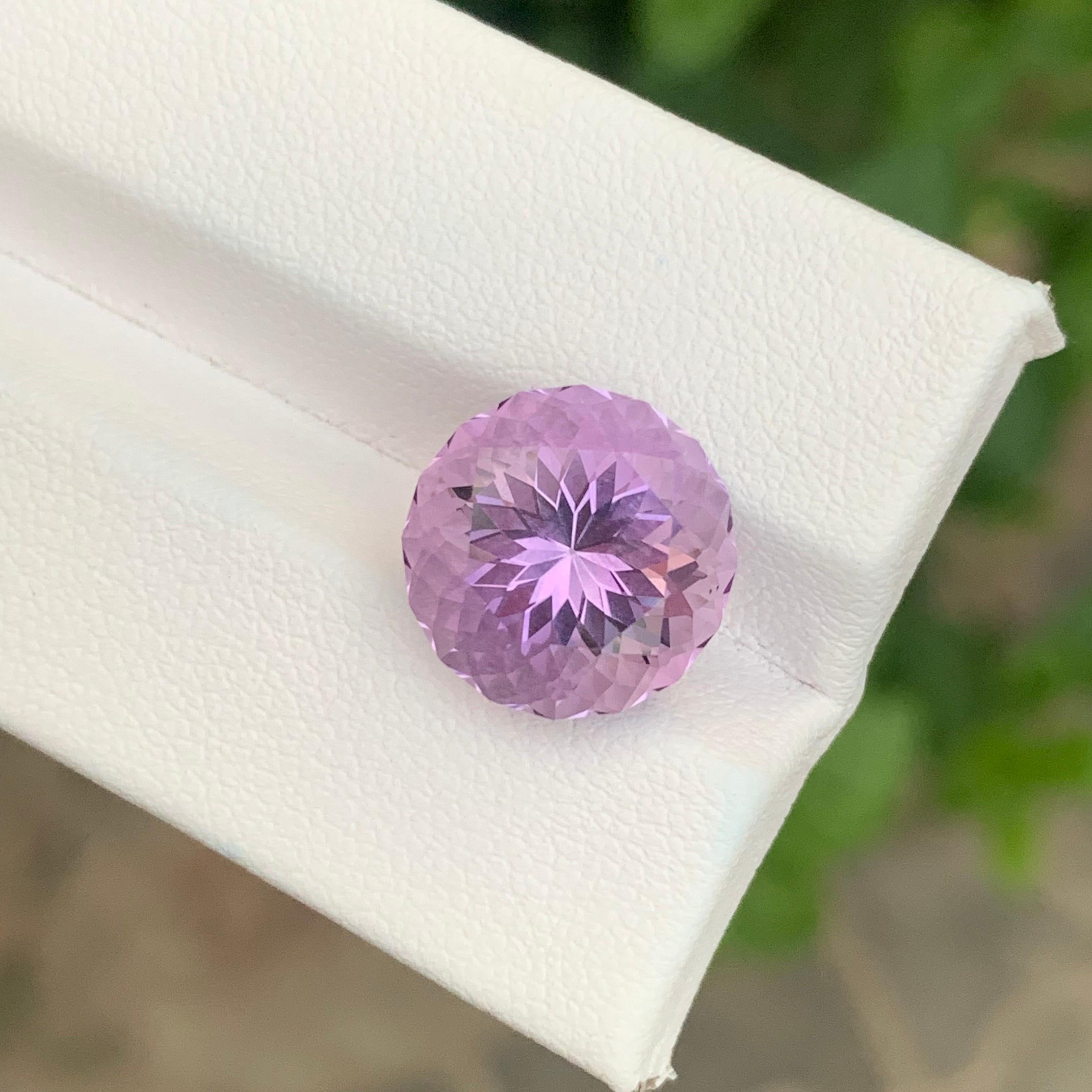 7.45 Carat Natural Loose Amethyst Round Shape Gemstone For Sale 5