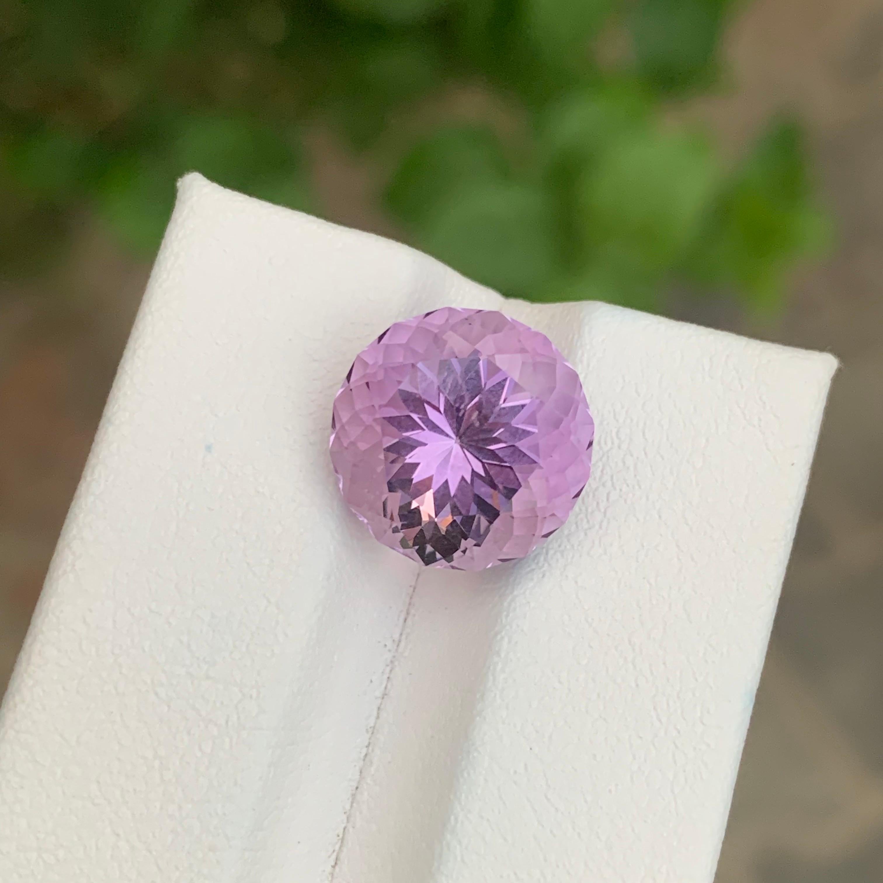 Arts and Crafts 7.45 Carat Natural Loose Amethyst Round Shape Gemstone For Sale