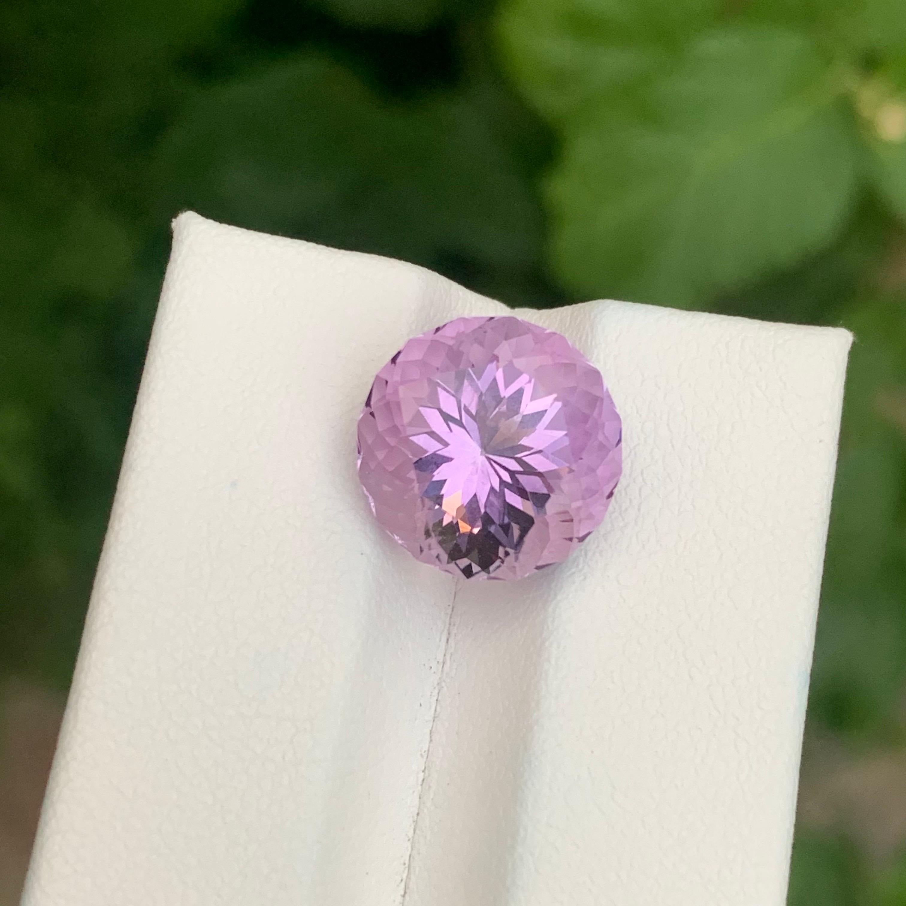 7.45 Carat Natural Loose Amethyst Round Shape Gemstone In New Condition For Sale In Peshawar, PK