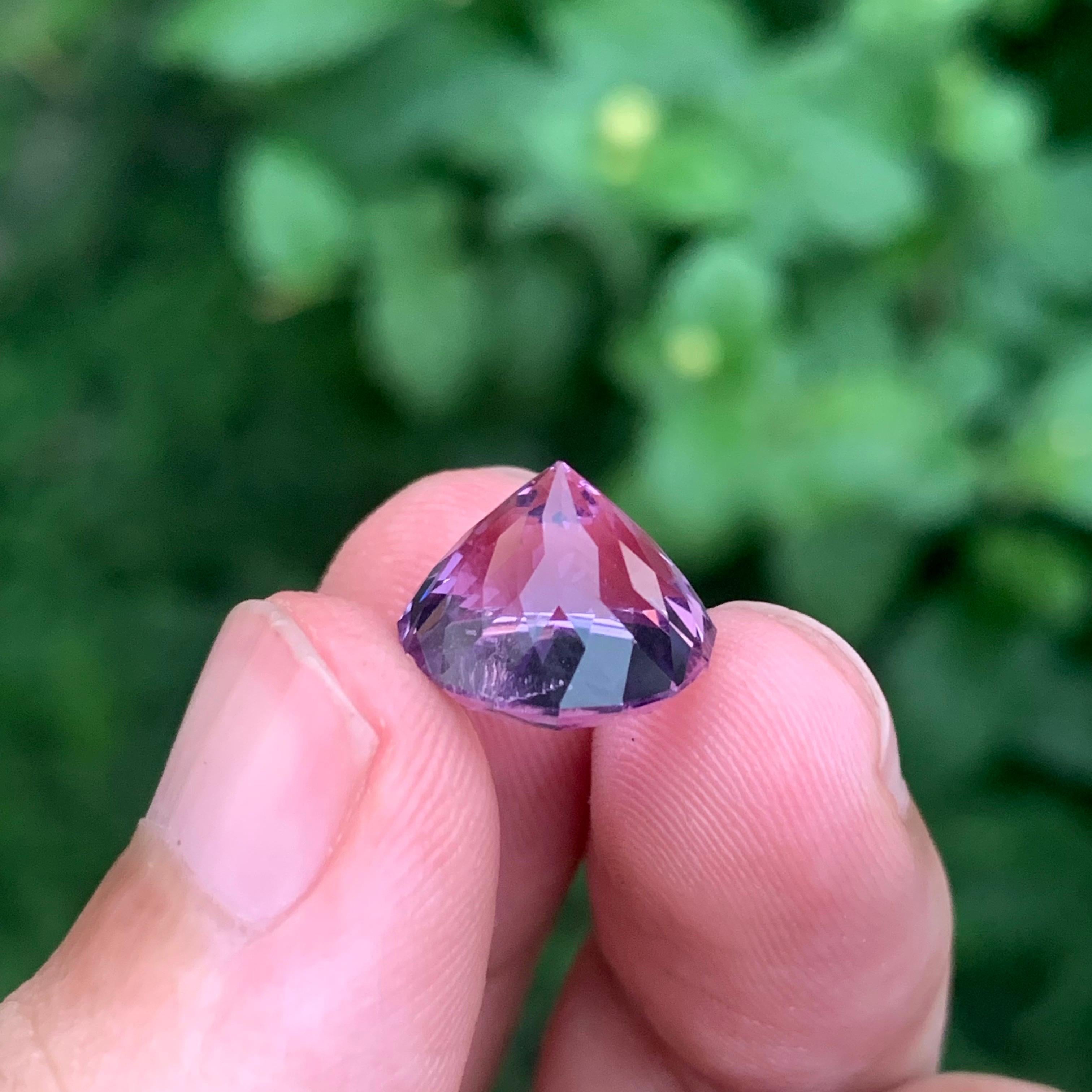 7.45 Carat Natural Loose Amethyst Round Shape Gemstone For Sale 1