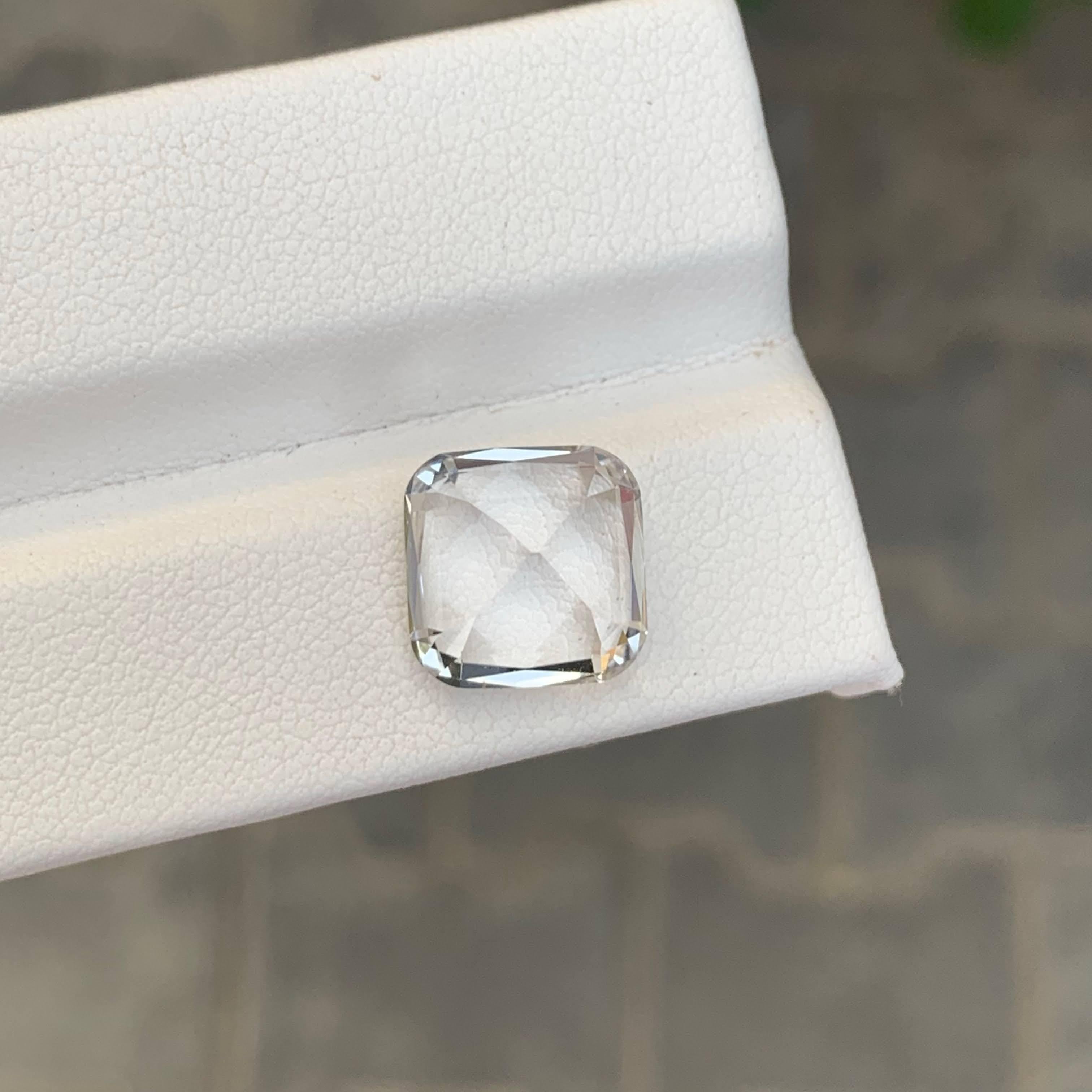 7.45 Carat Natural Loose Light Golden Topaz Stone Cushion Cut Pakistani Gemstone For Sale 2