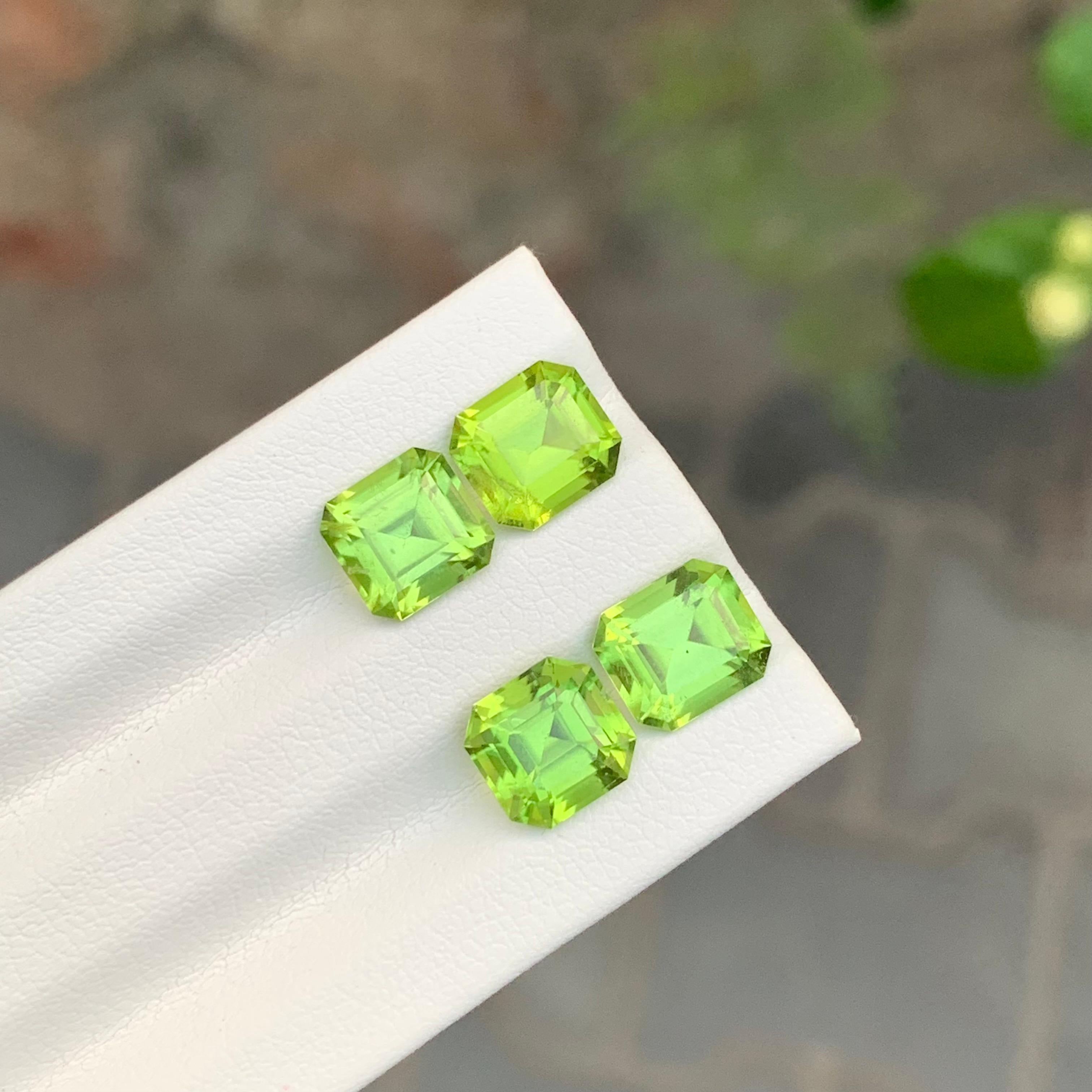 Asscher Cut 7.45 Carat Natural Loose Peridot Lot For Jewellery Making