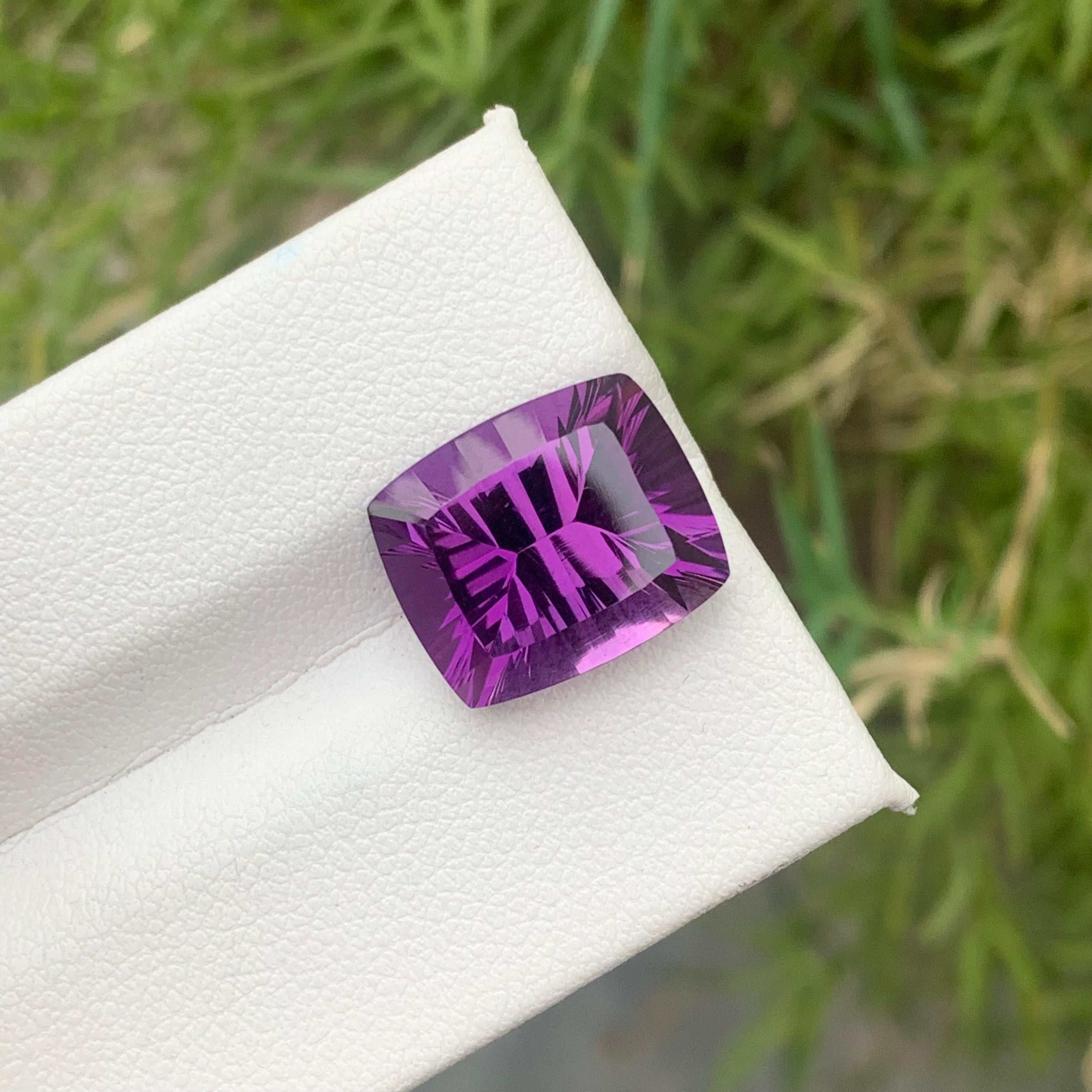 7.45 Carat Natural Loose Purple Amethyst Laser Cut Gemstone from, Brazil For Sale 4