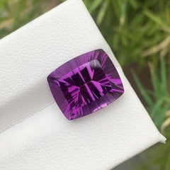 7.45 Carat Natural Loose Purple Amethyst Laser Cut Gemstone from, Brazil