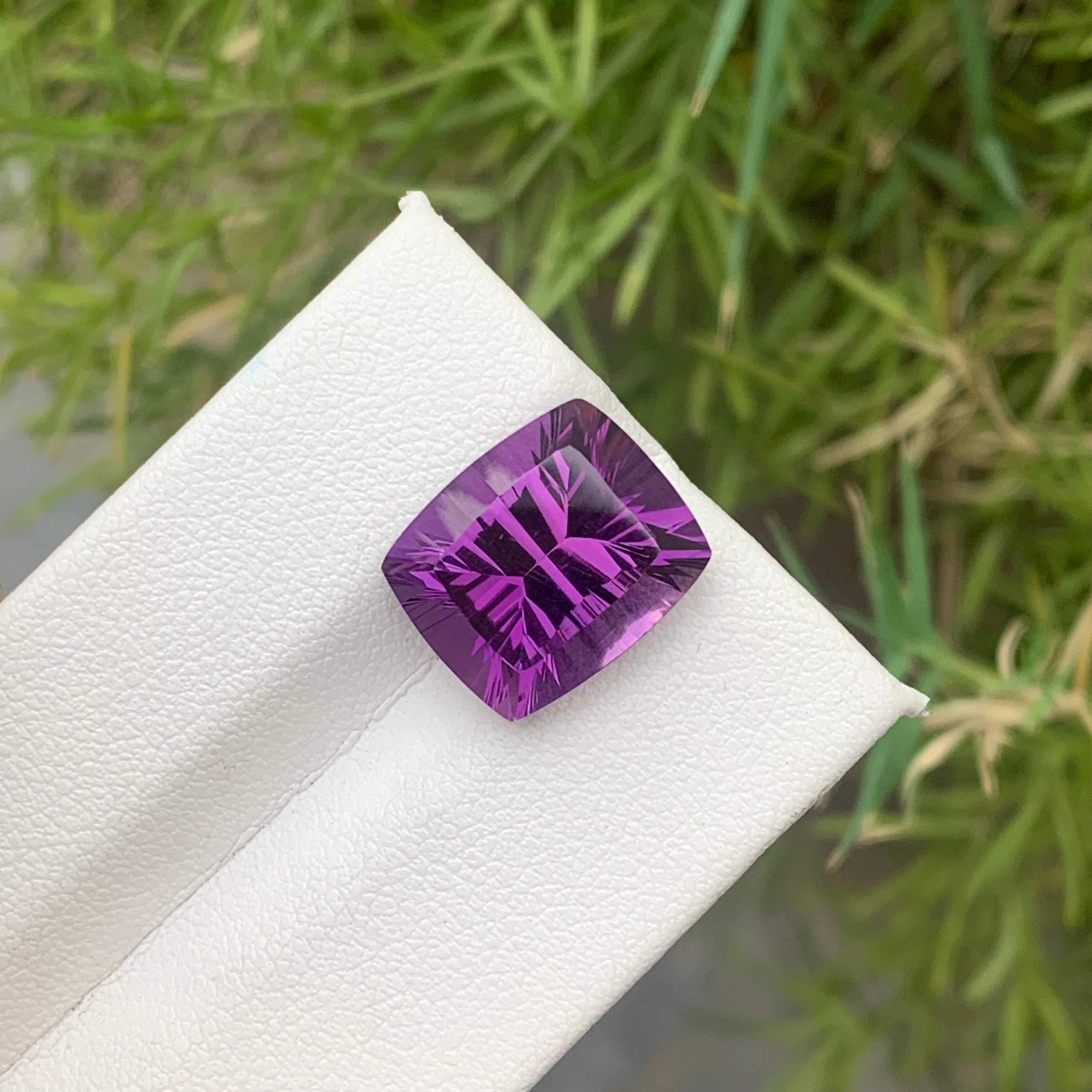 Arts and Crafts 7.45 Carat Natural Loose Purple Amethyst Laser Cut Gemstone from, Brazil For Sale