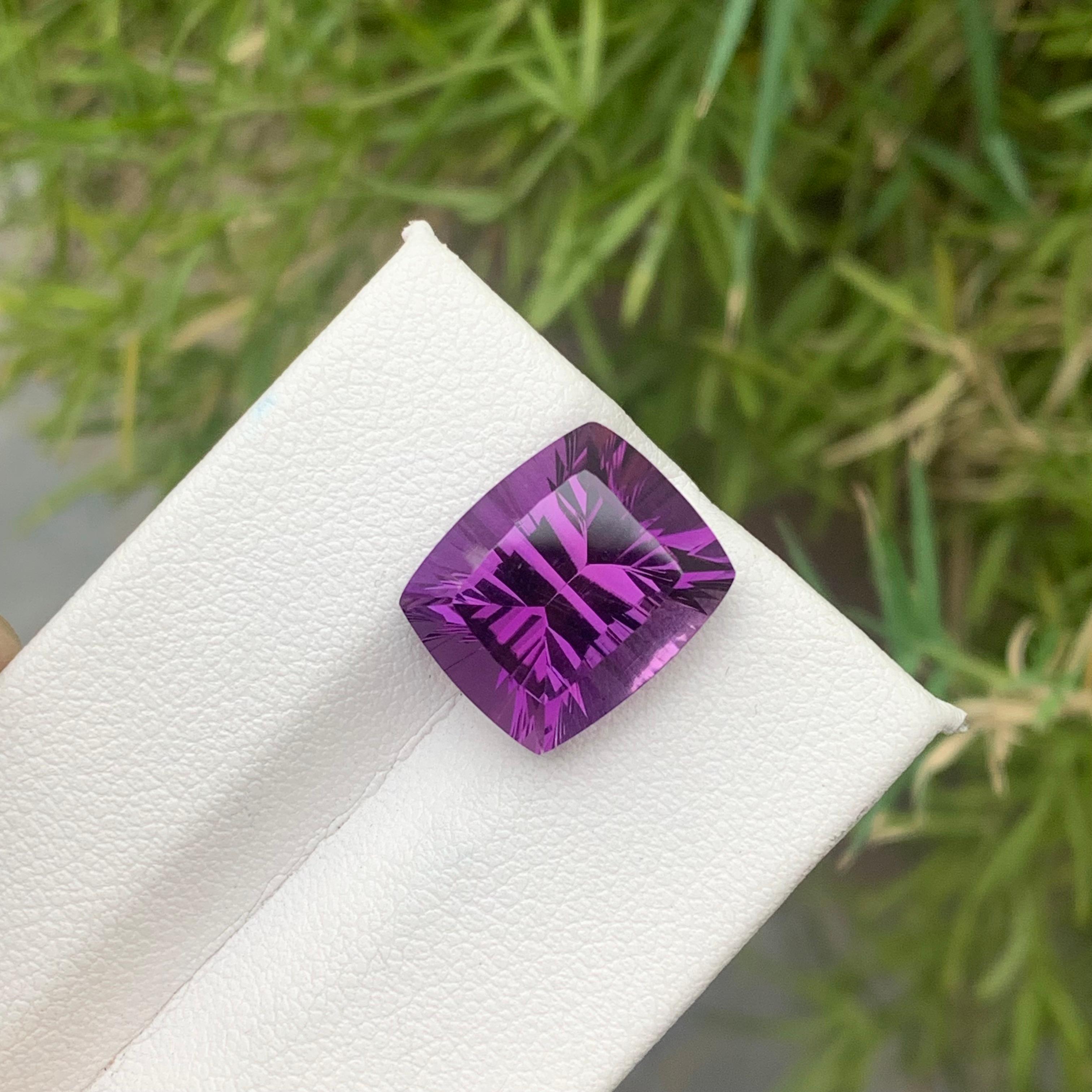 7.45 Carat Natural Loose Purple Amethyst Laser Cut Gemstone from, Brazil For Sale 1