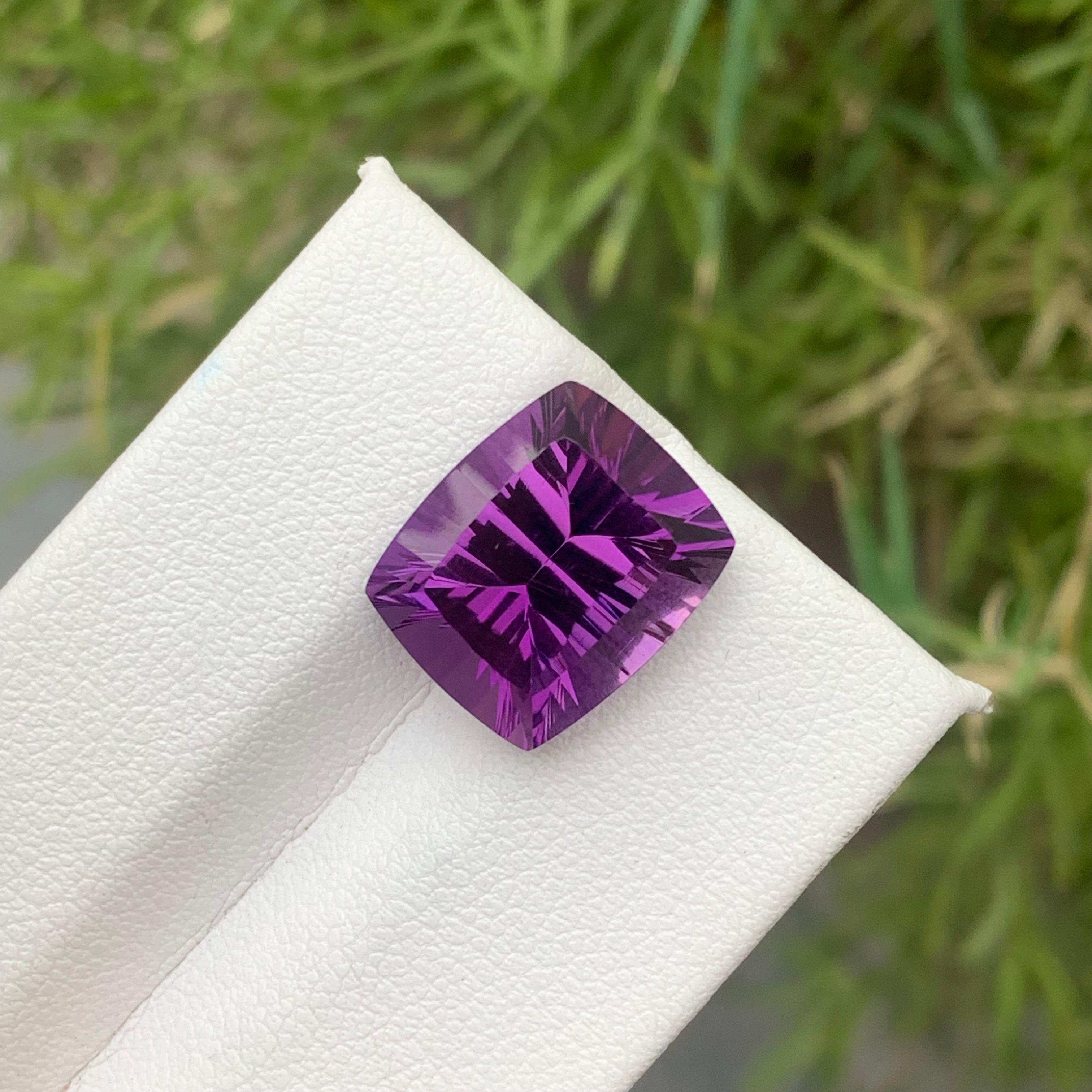 7.45 Carat Natural Loose Purple Amethyst Laser Cut Gemstone from, Brazil For Sale 2
