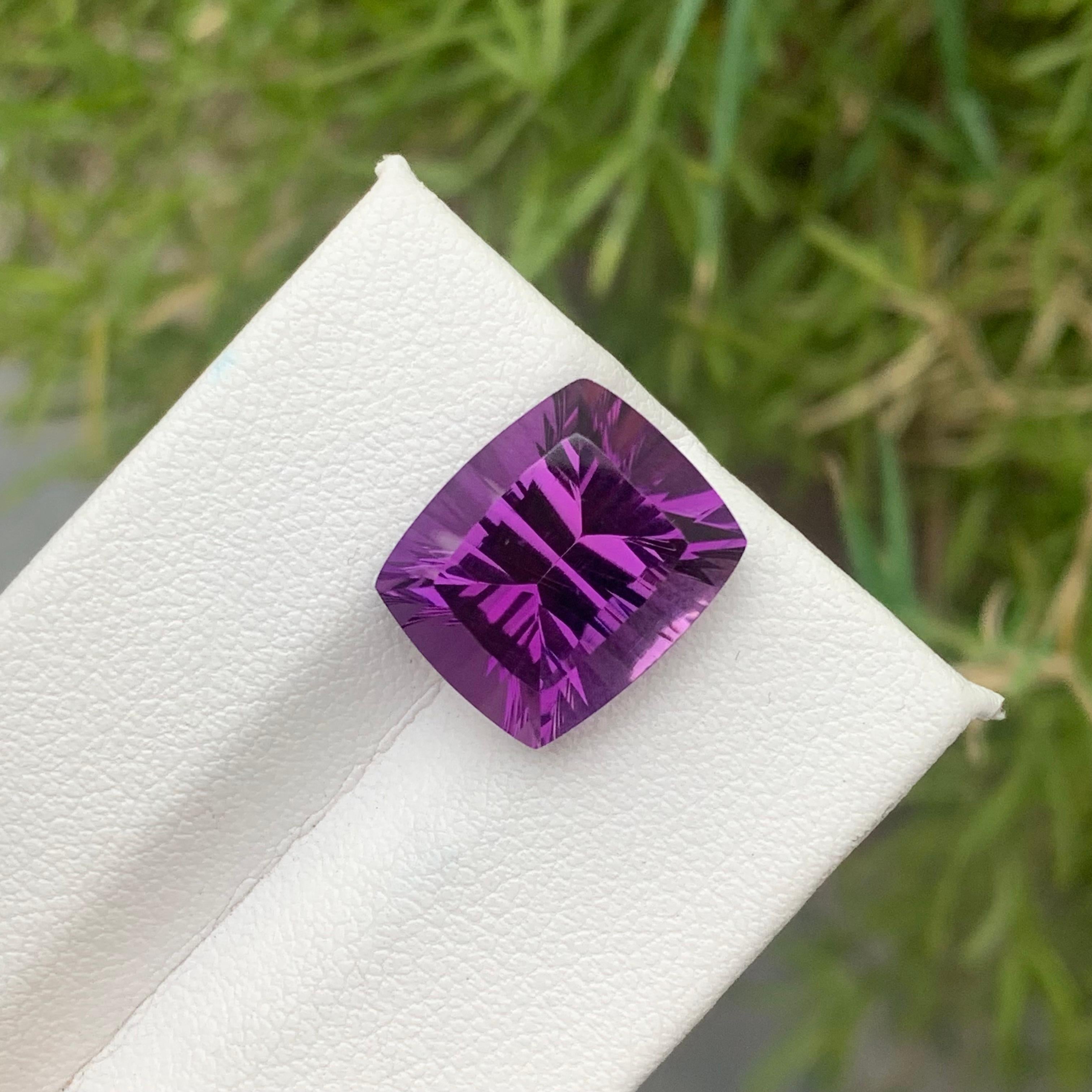 7.45 Carat Natural Loose Purple Amethyst Laser Cut Gemstone from, Brazil For Sale 3