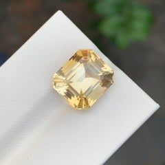 7.45 Carat Natural Loose Yellow Citrine Asscher Cut Gemstone
