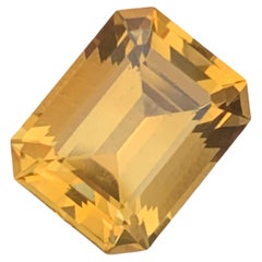 Pierre précieuse non sertie en citrine jaune naturelle de 7,45 carats pour bague