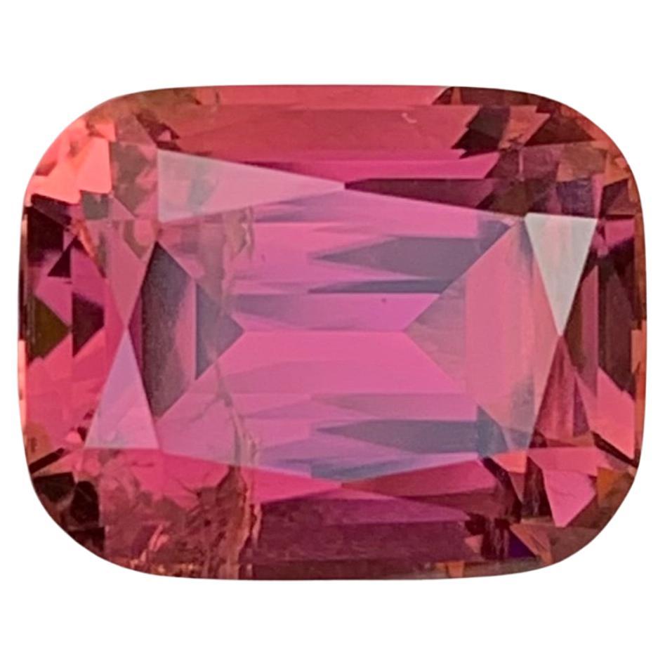 Superbe tourmaline rose marron facettée taille coussin de 7,45 carats