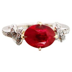 3ct Rubelite Tourmaline Set in "Forget Me Knot" Ring 18ct Gold